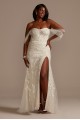 Removable Sleeve and Train Plus Size Wedding Dress  9LSSWG881