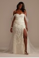 Removable Sleeves Plus Size Bodysuit Wedding Dress  9MBSWG881