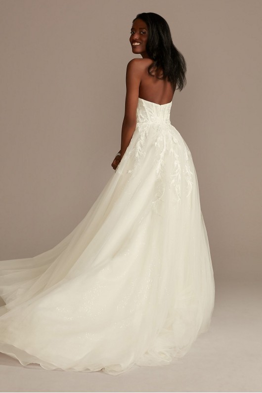 Removable Straps Tulle Wedding Dress with Slits  LSSWG898