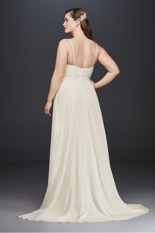 Ruched Bodice Chiffon Plus Size Wedding Dress  Collection 9WG3856