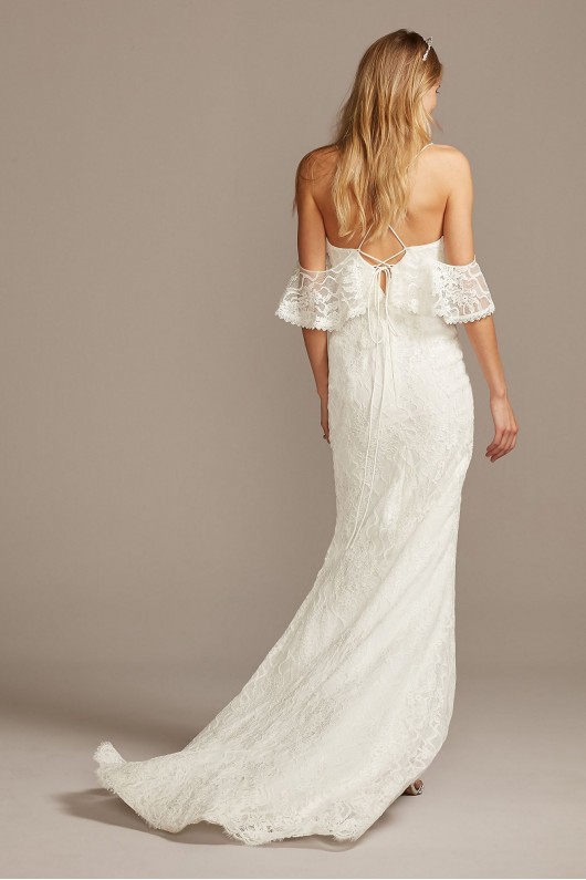 Ruffled Sleeve Cold Shoulder Wedding Dress Galina 4XLWG3954