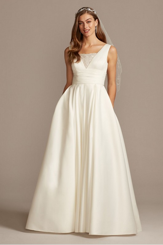 Satin Cummerbund Ball Gown Wedding Dress  Collection V3848