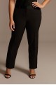 Satin Waistband Fitted Plus Size Suit Pants  9WG4001