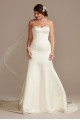 Satin Wedding Dress with Lace Cathedral Train  CWG896