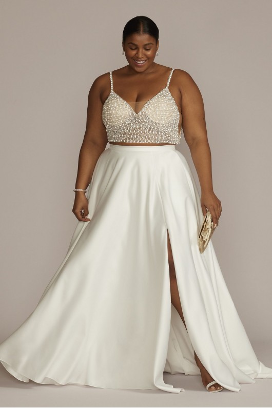 Satin Wedding Separates Plus Size Full Skirt DB Studio 9DS152137