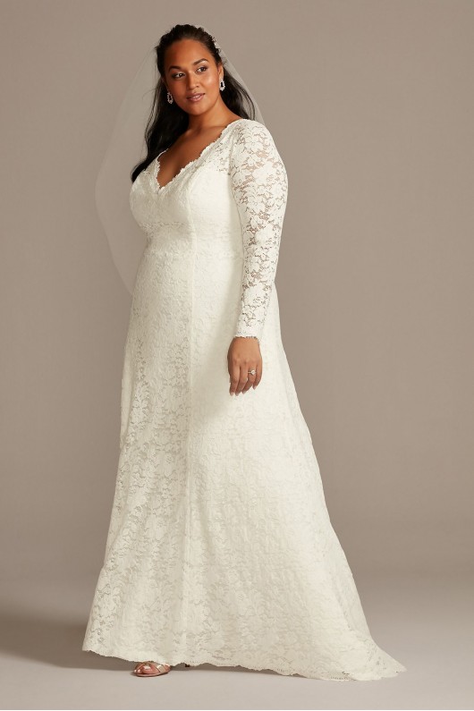 Scalloped Lace Open Back Plus Size Wedding Dress  Collection 9WG3987
