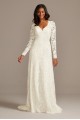 Scalloped Lace Open Back Tall Wedding Dress  Collection 4XLWG3987