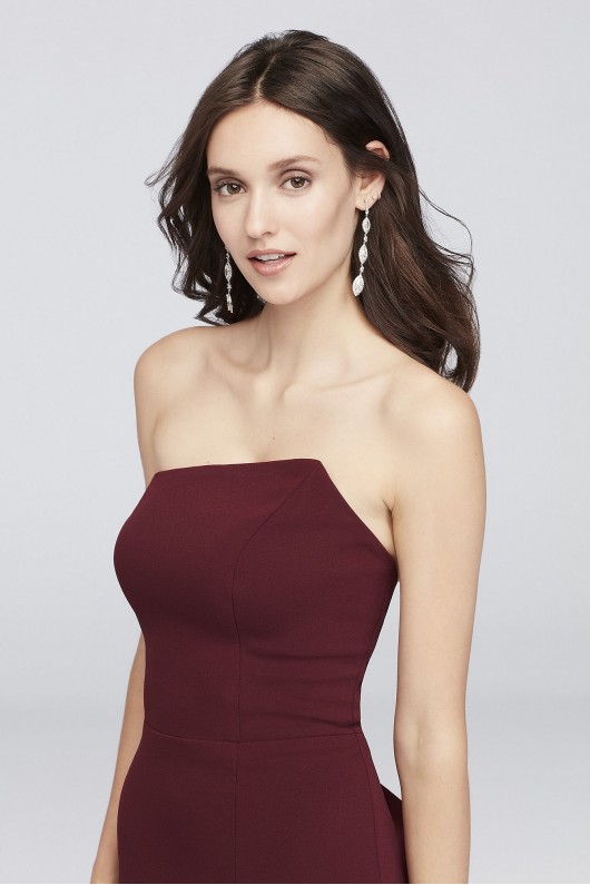 Scuba Crepe Asymmetrical Dress with Back Ruffle Betsy and Adam A20993