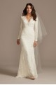 Sequin Embellished Wedding Dress with Scallop Hem Melissa Sweet MS251236