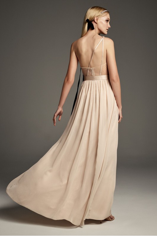 Sequin and Chiffon One-Shoulder Bridesmaid Dress VW360460S
