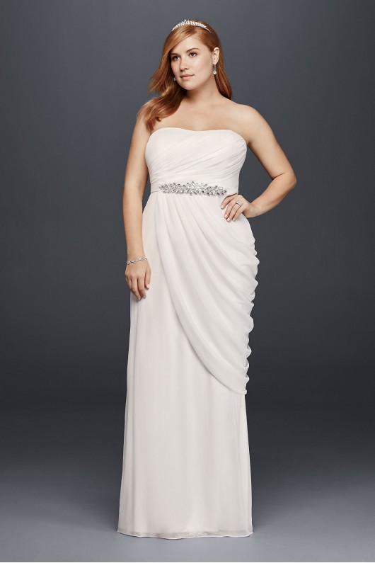 Sheath Plus Size Wedding Dress with Beaded Details DB Studio 9SDWG0417