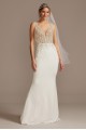 Sheer Plunge Beaded Corset Tall Wedding Dress  4XLSWG865