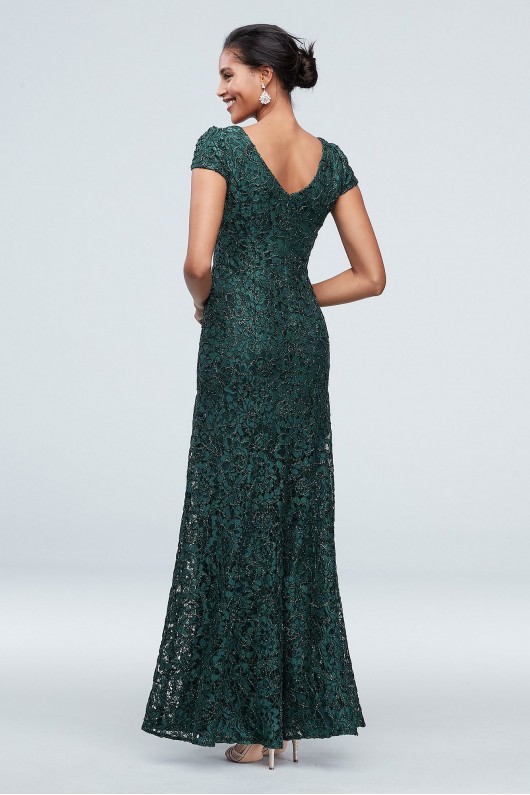 Shimmer Corded Lace Cap Sleeve Gown Alex Evenings 81122323