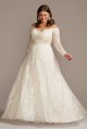 Shimmer Lace Applique Plus Size Wedding Dress  8CWG853