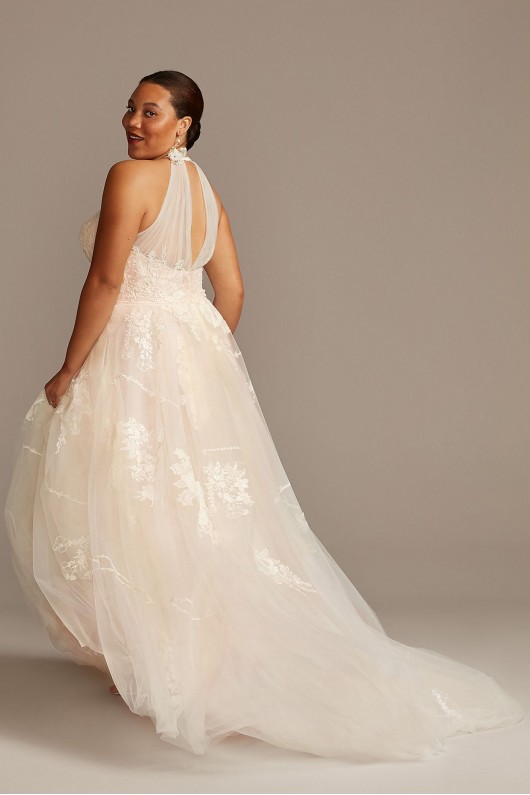 Shirred Embroidered Poem Plus Size Wedding Dress Melissa Sweet 8MS251203