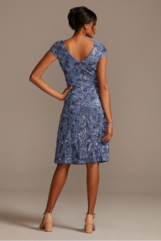 Short A-Line Applique Dress with Cap Sleeves Alex Evenings 1121570