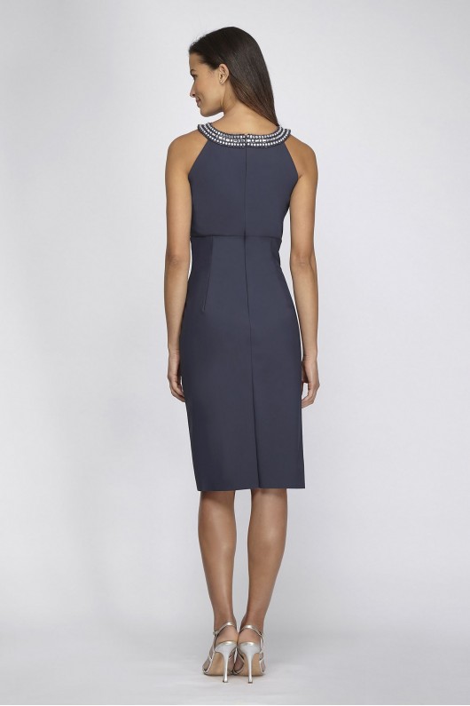 Short Ruched Halter Sheath Dress with Keyhole Alex Evenings 134165