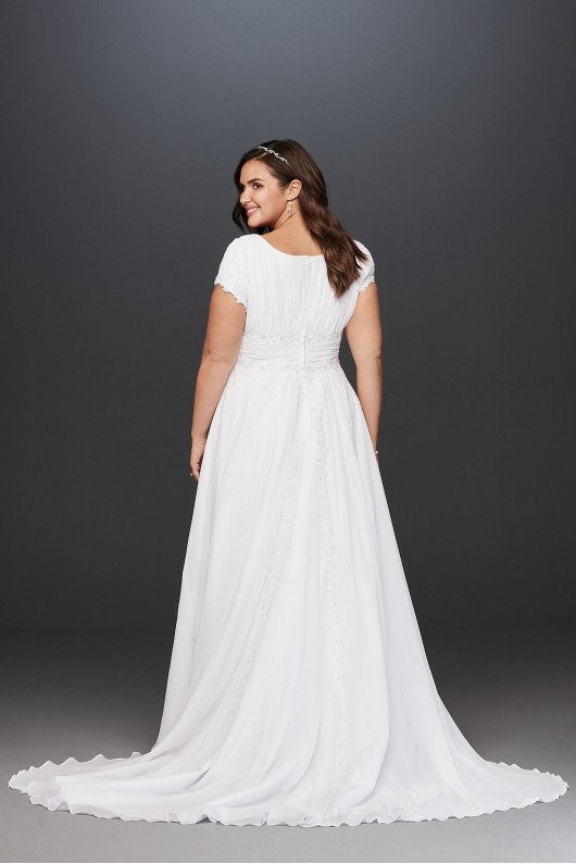 Short Sleeve Chiffon Plus Size Wedding Dress  Collection 9SLV9743