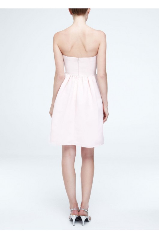 Short Strapless Faille Dress with Full Skirt  F15810