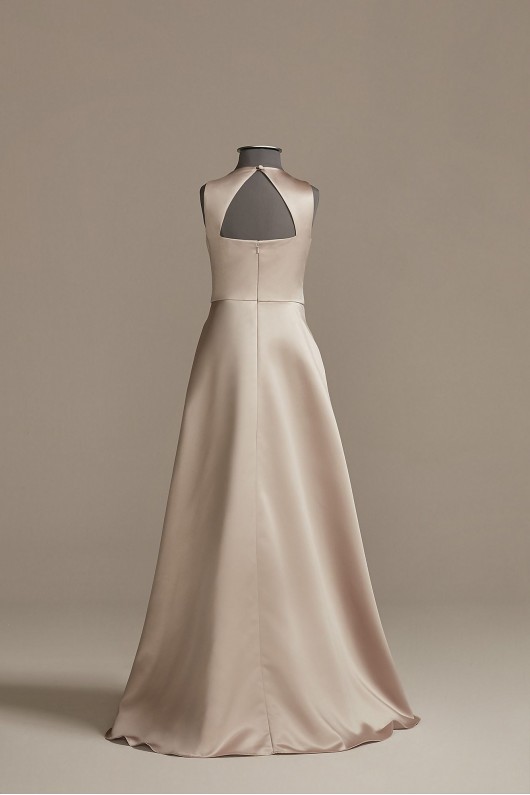 Sleeveless Satin A-Line Junior Bridesmaid Dress David&#039;s Bridal JB9923