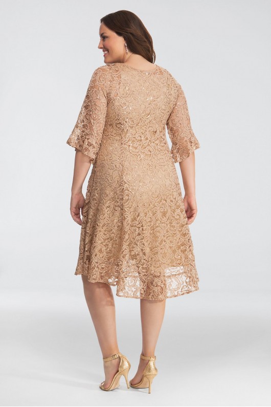 Sofia Sequin Lace Plus Size Dress Kiyonna 13182508