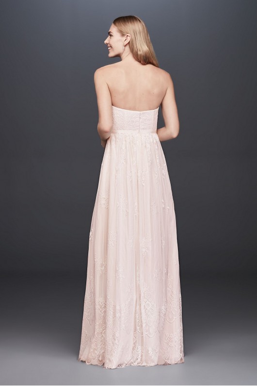 Soft Floral Lace Sheath Gown with Blush Lining DB Studio SDWG0622