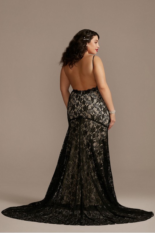 Soft Lace Low Back Style Plus Size Wedding Dress Galina 9WG3827