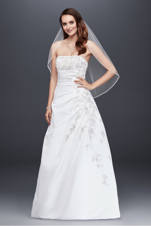 Strapless A-line Wedding Dress with Side Drape  Collection V9665