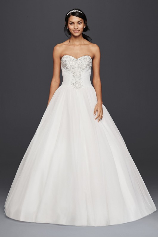 Strapless Ball Gown Wedding Dress with Beaded Lace  Collection 4XLWG3804