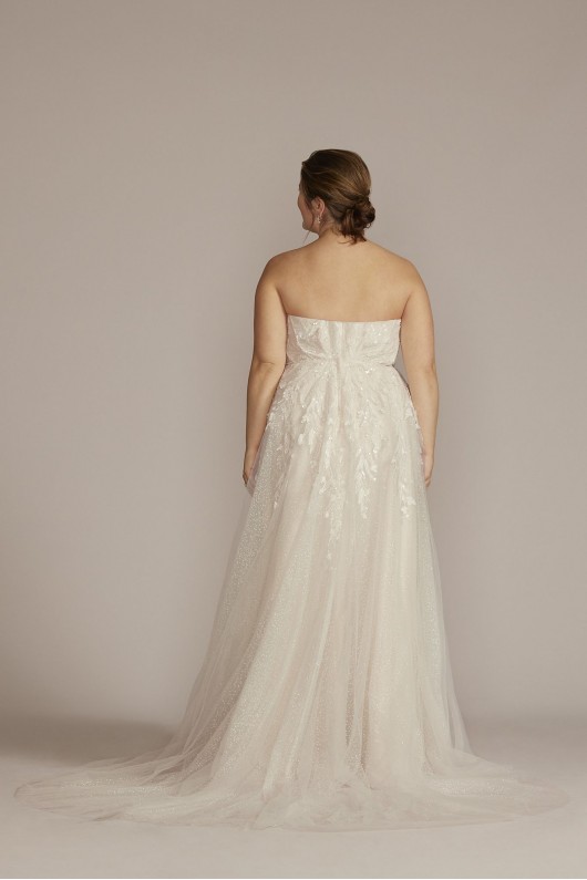 Strapless Beaded Glitter Tulle Petite Wedding Gown Melissa Sweet 7MS251251