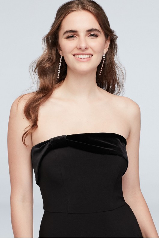 Strapless Jersey Gown with Velvet Knot Foldover Blondie Nites 1462BND