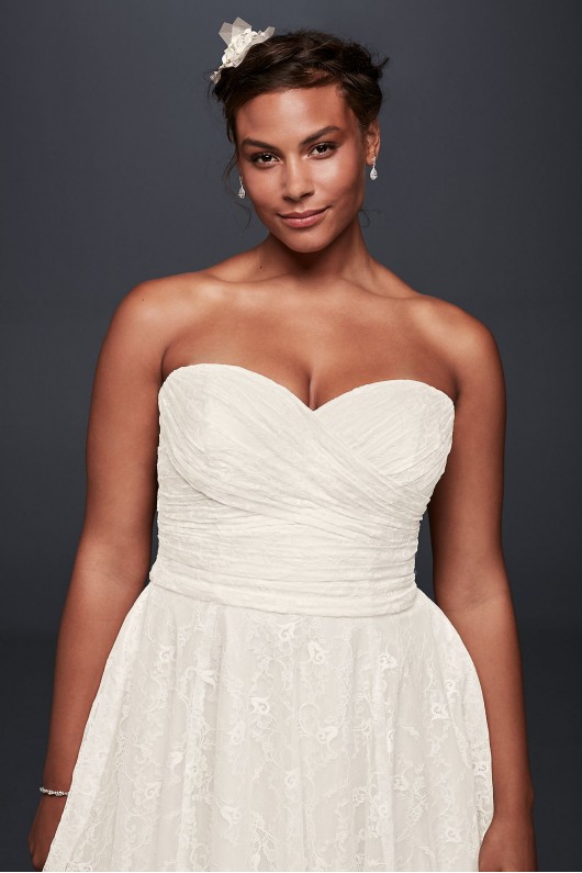 Strapless Lace Plus Size Short Wedding Dress Galina 9WG3826