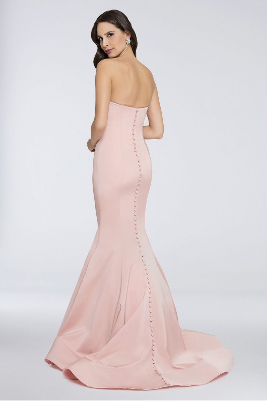 Strapless Mermaid Dress with Covered Buttons Terani Couture 1812P5386