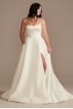 Strapless Satin Tall Wedding Dress with Skirt Slit DB Studio 4XLWG4017