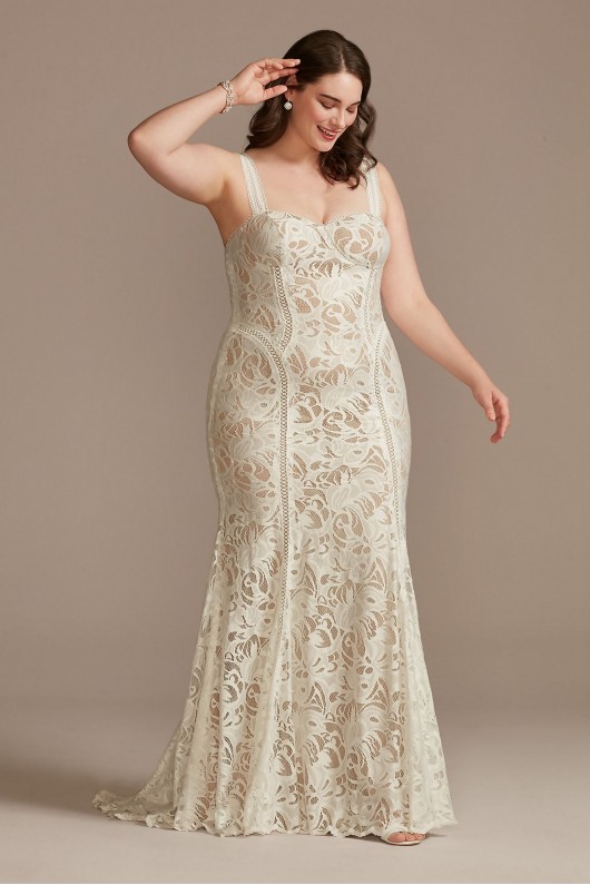 Strapless Stretch Lace Plus Size Wedding Dress DB Studio 9WG4022