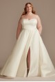 Strapless Tall Plus Satin Wedding Dress with Slit DB Studio 4XL9WG4017