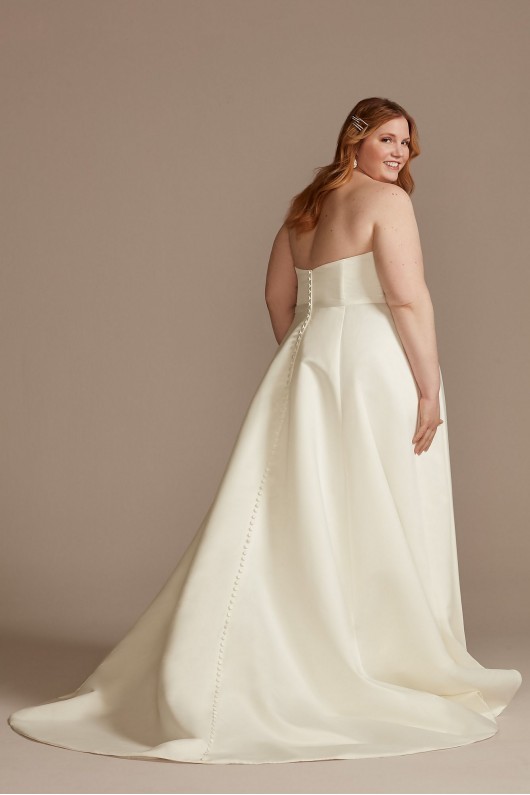 Strapless Tall Plus Satin Wedding Dress with Slit DB Studio 4XL9WG4017
