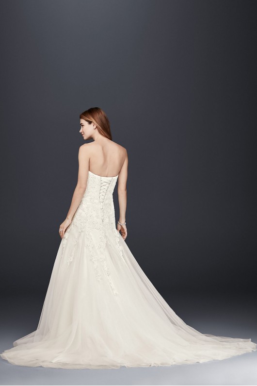 Strapless Tulle Wedding Dress with Beaded Lace  Collection V3469