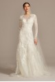 Stretch Illusion Beaded Floral Wedding Dress  CWG844