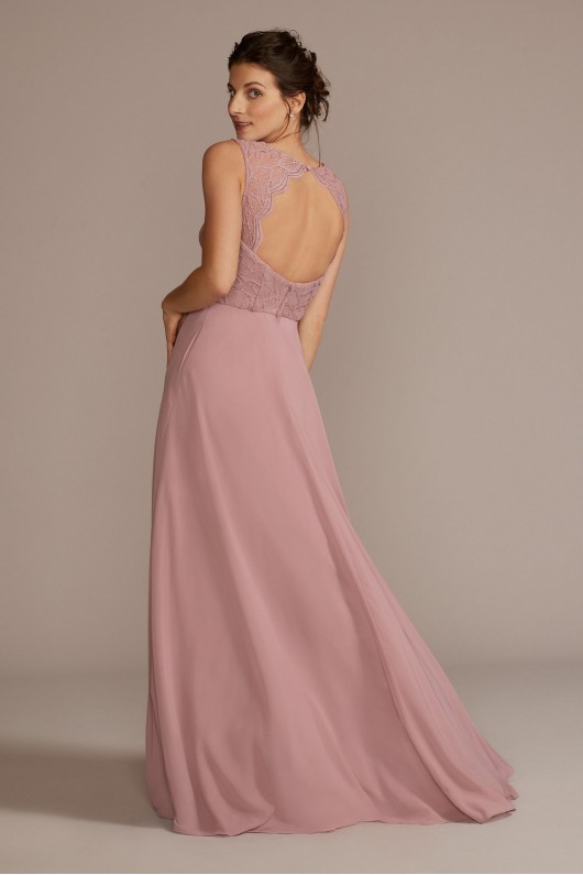 Stretch Lace Chiffon Sleeveless Bridesmaid Dress David&#039;s Bridal F20465