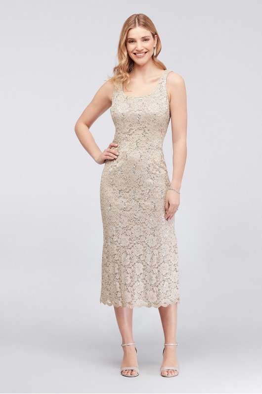Stretch Sequin Lace Tank Dress and Matching Jacket  9896