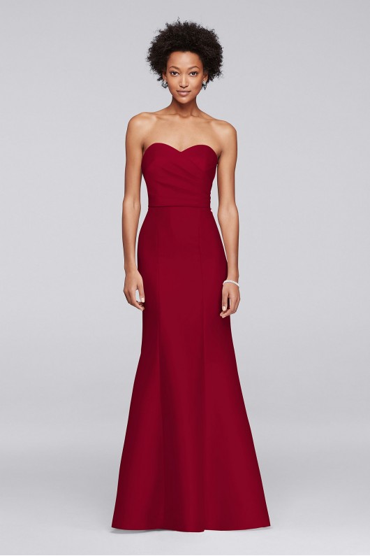 Structured Mikado Strapless Long Bridesmaid Dress  F19279