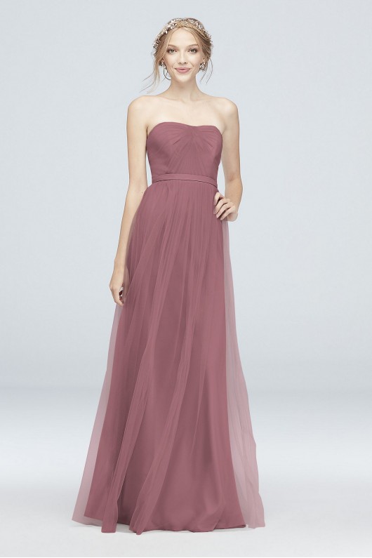 Style-Your-Way 6 Tie Tulle Long Bridesmaid Dress  F19958
