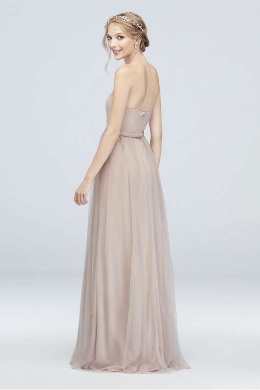 Style-Your-Way 6 Tie Tulle Long Bridesmaid Dress  F19958