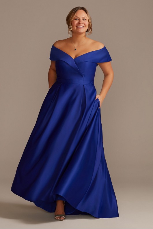 Sweetheart Off-the-Shoulder Satin Ball Gown  WBM2413W
