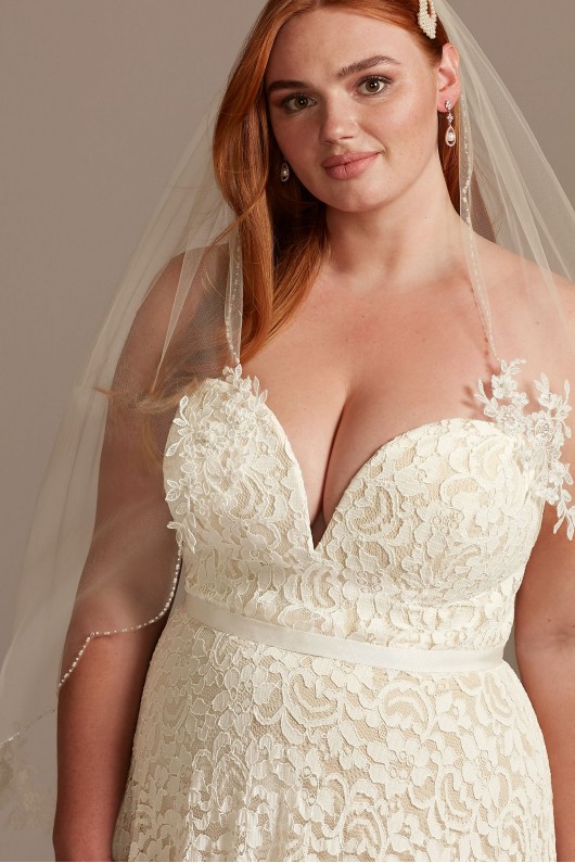 Sweetheart Plunge Lace Plus Size Wedding Dress  Collection 9WG3993
