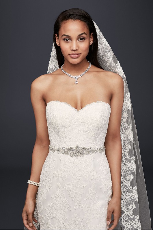 Sweetheart Trumpet Wedding Dress with Beaded Sash  Collection V3680