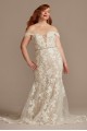 Tall Plus Embellished Lace Swag Wedding Dress  4XL9LSSWG899