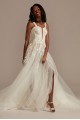 Tall Removable Straps Tulle Bodysuit Wedding Dress  4XLMBSWG898