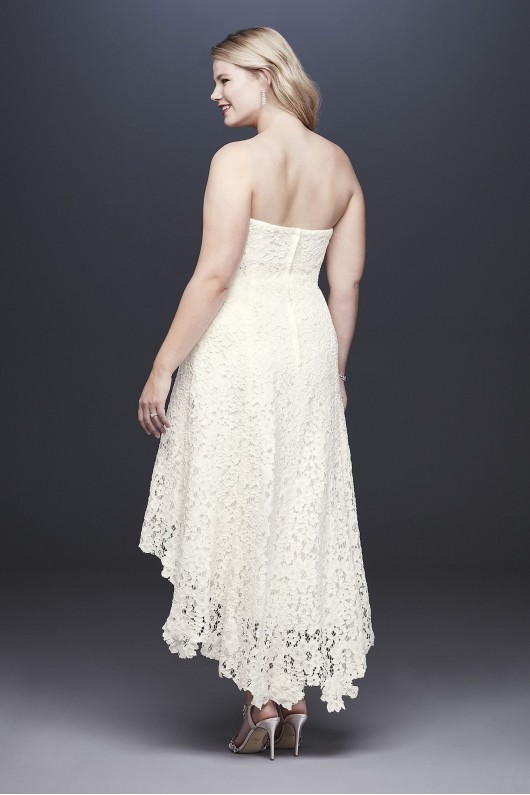 Tea-Length High-Low Lace Plus Size Wedding Dress Galina 4XL9WG3925